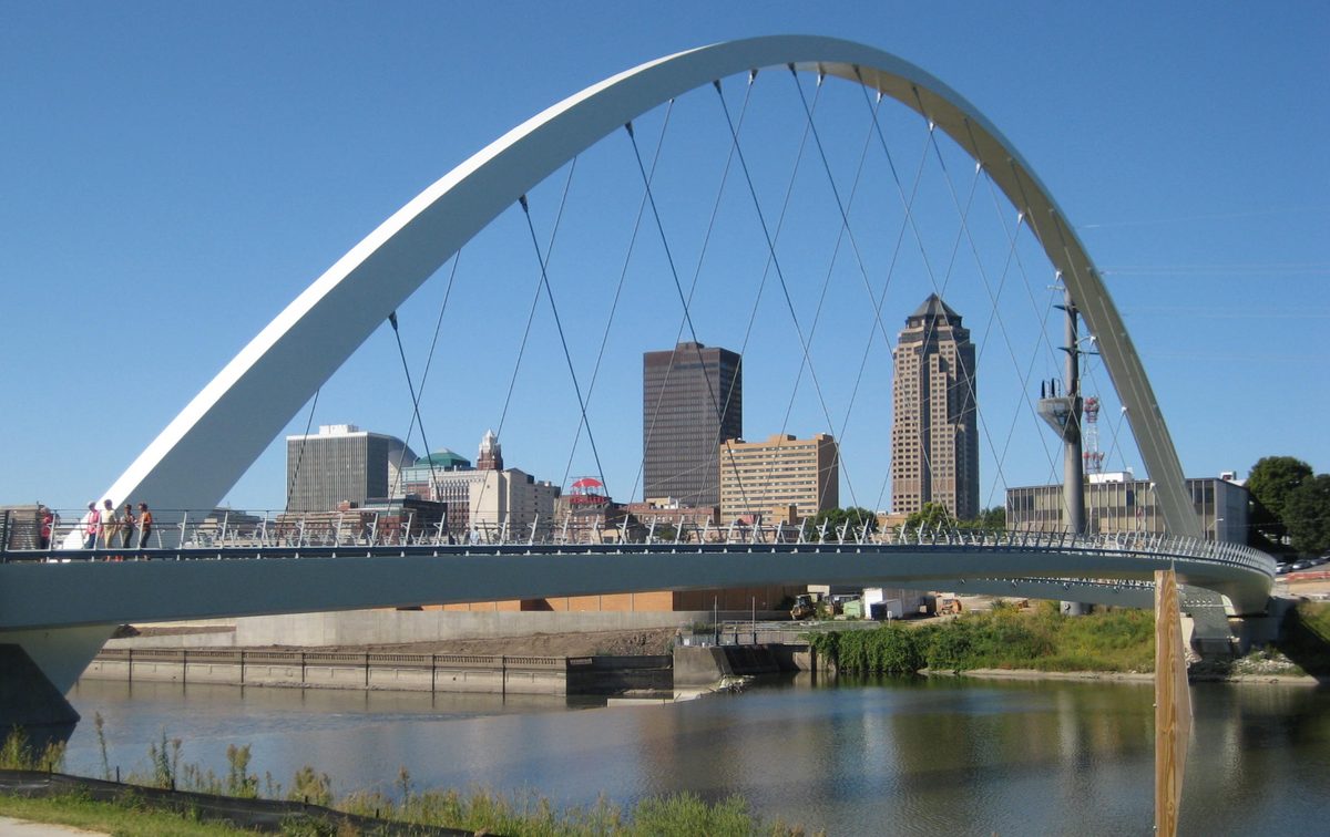 Downtown Des Moines, Iowa skyline.