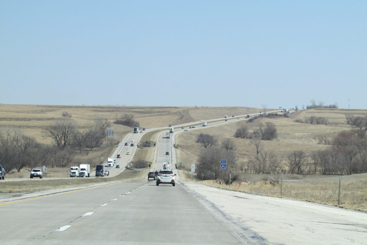 The Loess Hills along Interstate 80 in western Iowa.